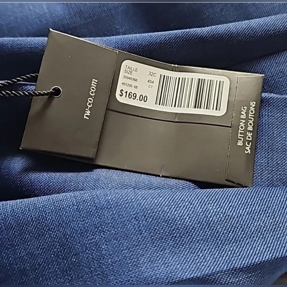 RW&CO. [42R] Medium Blue Wool Essential 3 Pc Suit - Picture 16 of 16